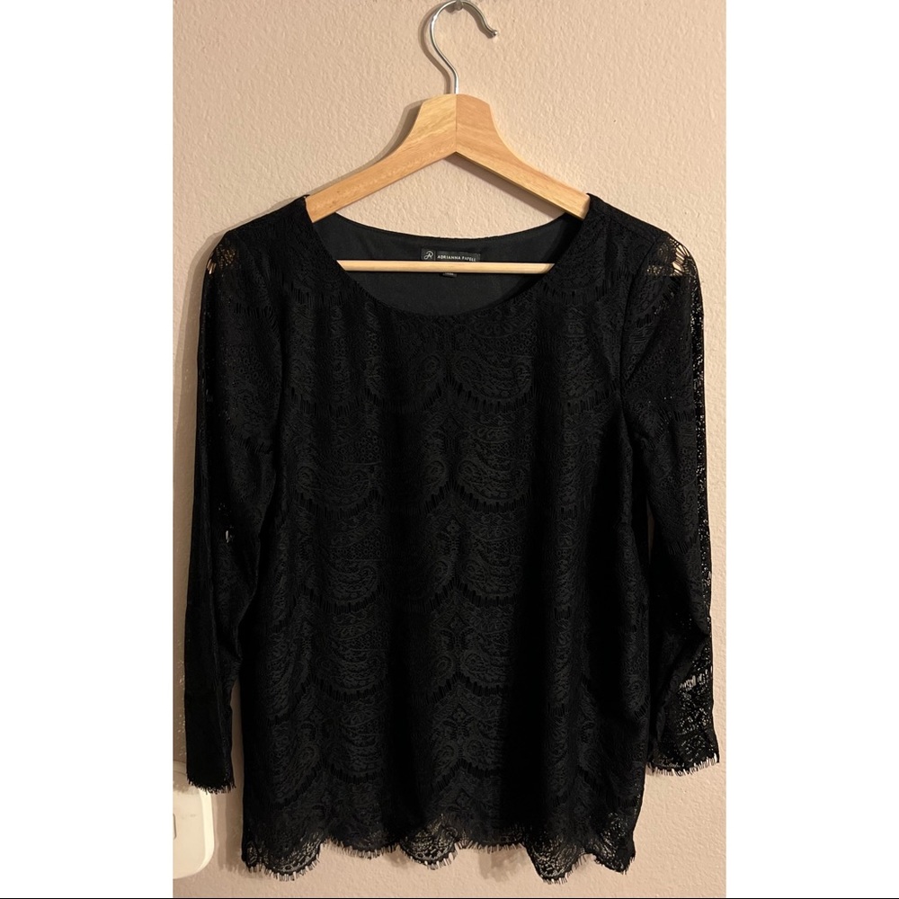 Adrianna Papell Black Lace Top